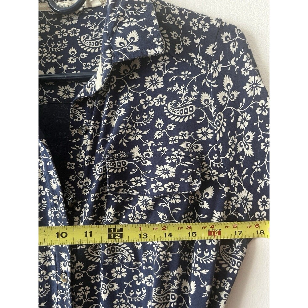 Fat Face Cotton Shirt Dress Navy Floral Tie Waist Midi UK 10 US 6 - Picture 8 of 13